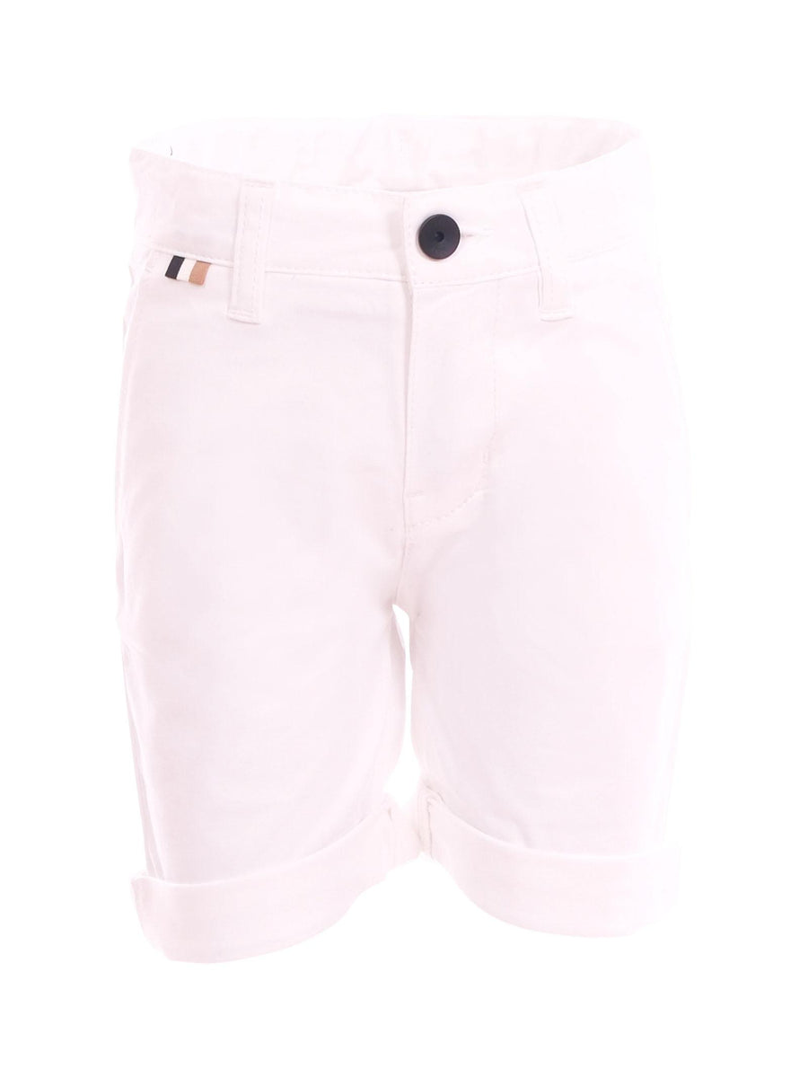 Bermuda Boss bianco con risvoltini J51990 10P Boss 