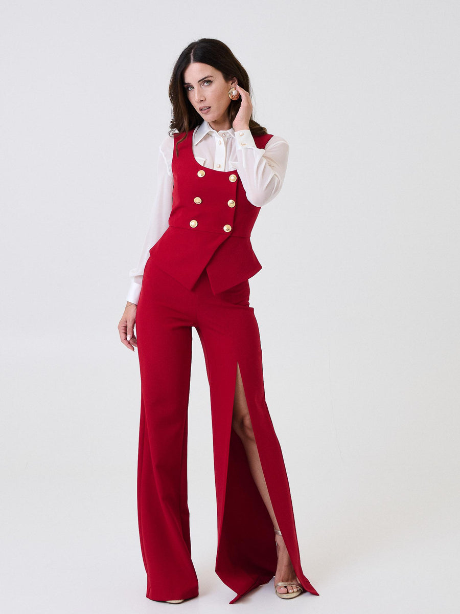 Gilet "penta" Silence Limited rosso con bottoni oro SD8002GOLD DARKRED Silence Limited 