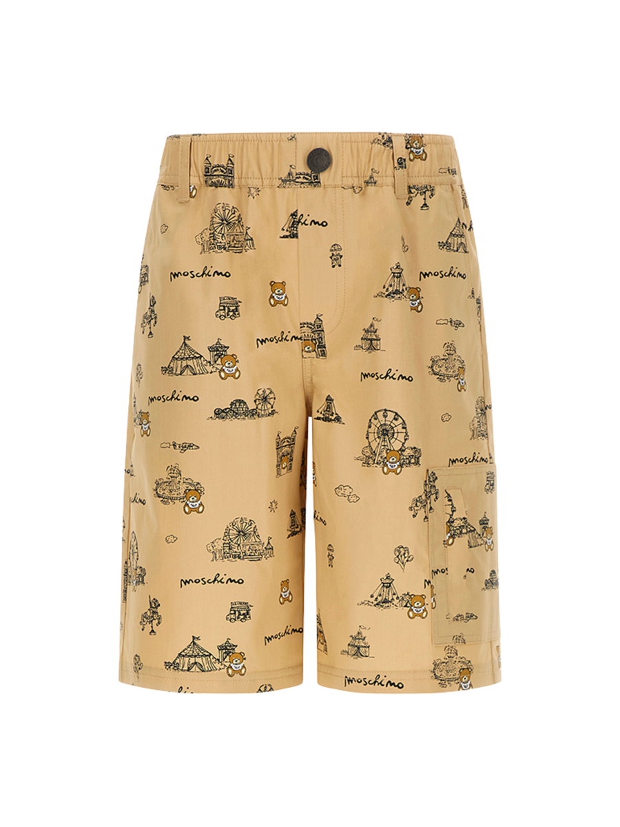 Bermuda Moschino beige con orsetto toy e attrazioni HUQ024 83445 Moschino 