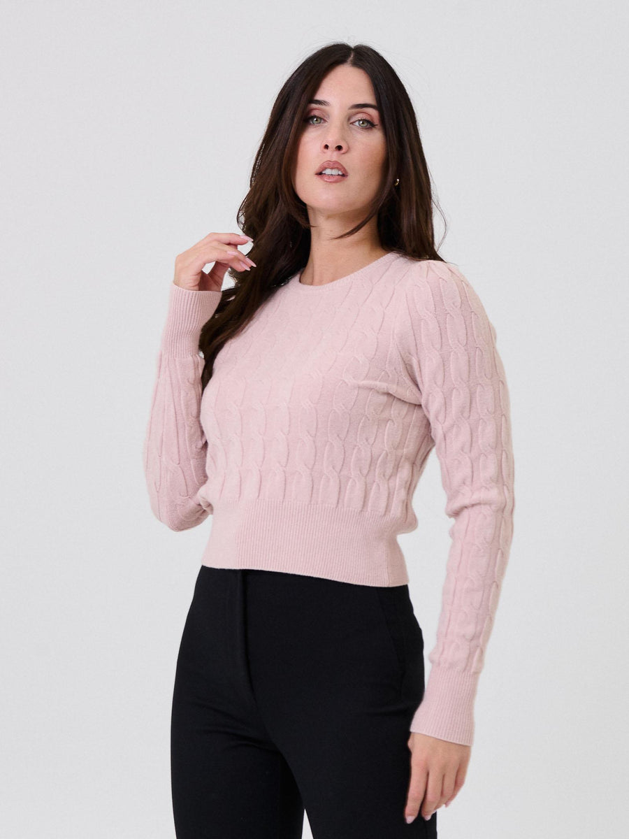 Maglione intrecciato Armoire rosa con chiusura a goccia 72187 ROSA Armoire 