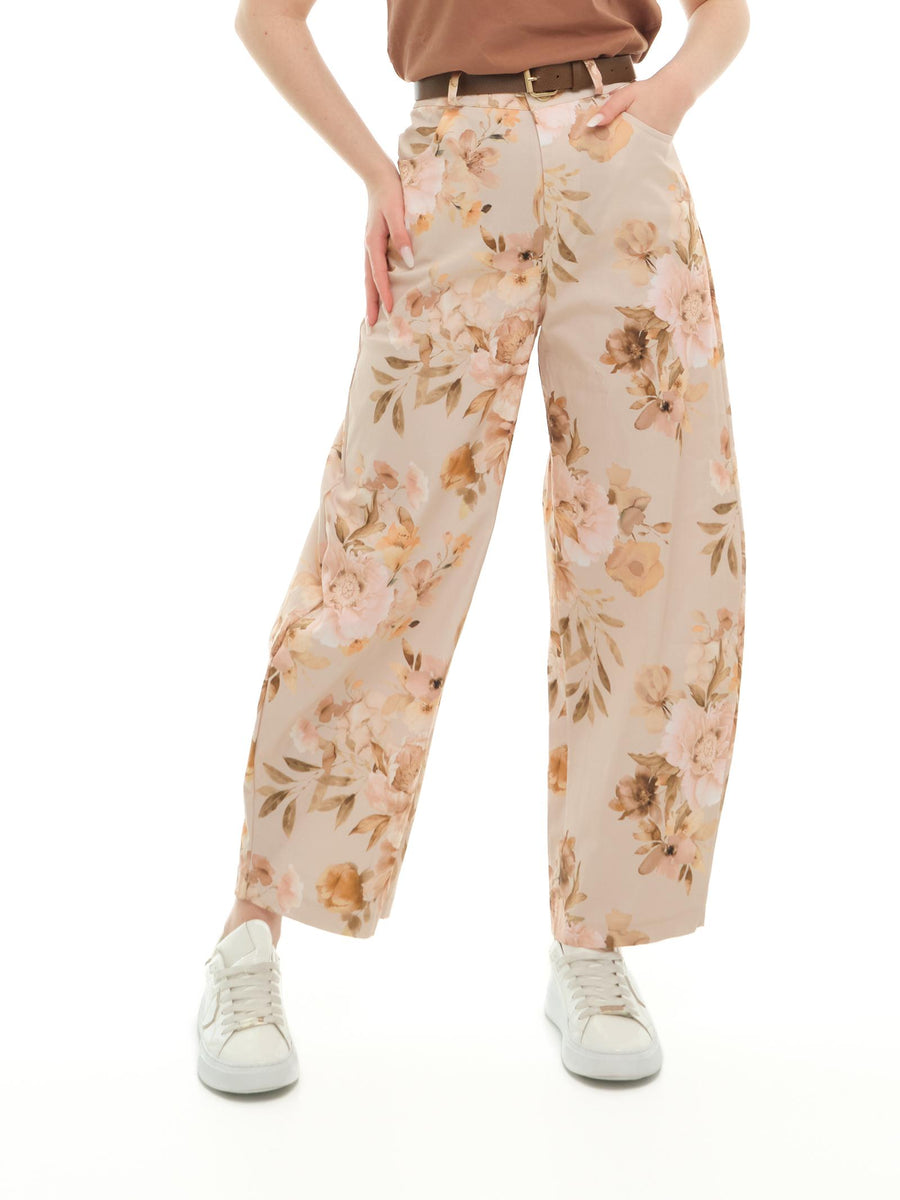 Pantaloni Vicolo rosa cipria a fantasia floreale TD2214 CIPRIA Vicolo 