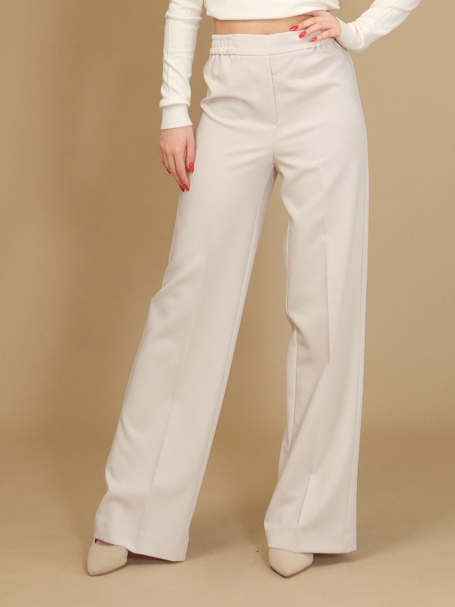Pantalone a palazzo Imperial vaniglia con elastico in vita P9990019S VANIGLIA Imperial 