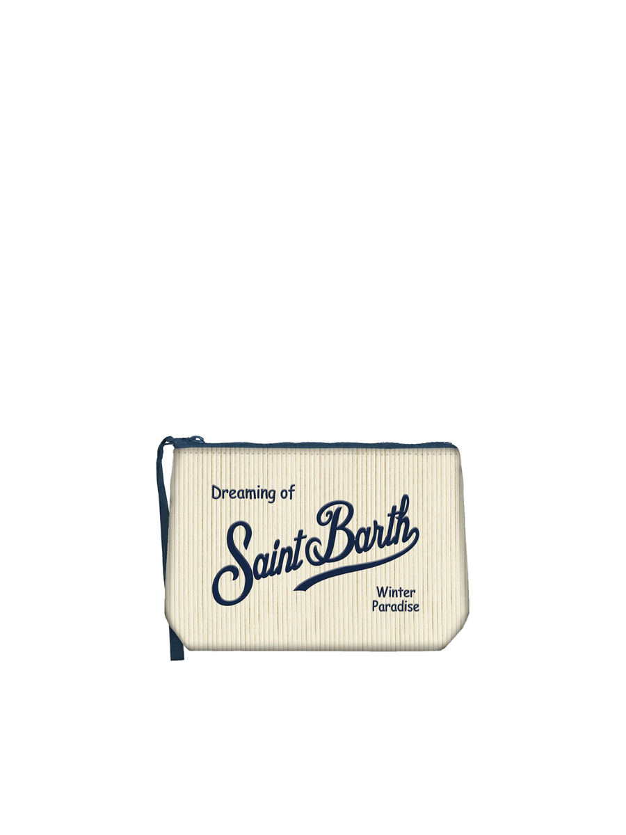 Pochette Aline "18 emb" Saint Barth bianca a costine ALI0024 00208I MC2 SAINT BARTH 