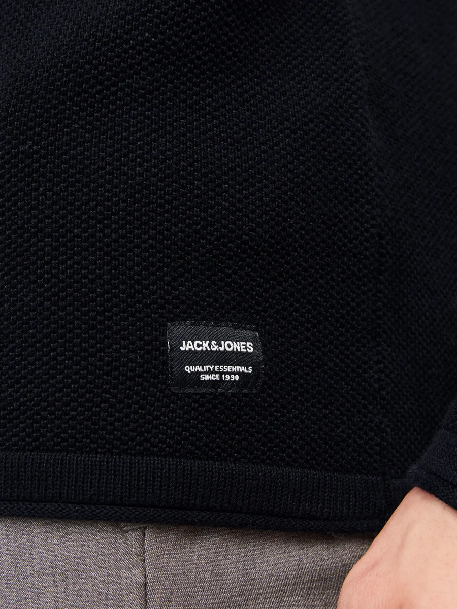 Maglione Jack & Jones nero con patch logo 12157321 Black Jack & Jones 