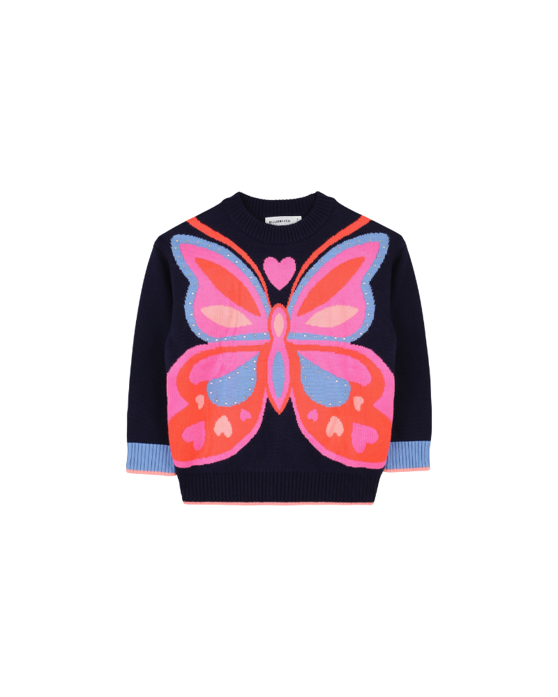 Maglione con farfalla Billie Blush blu navy con dettagli glitter U21368 85T Billie Blush 