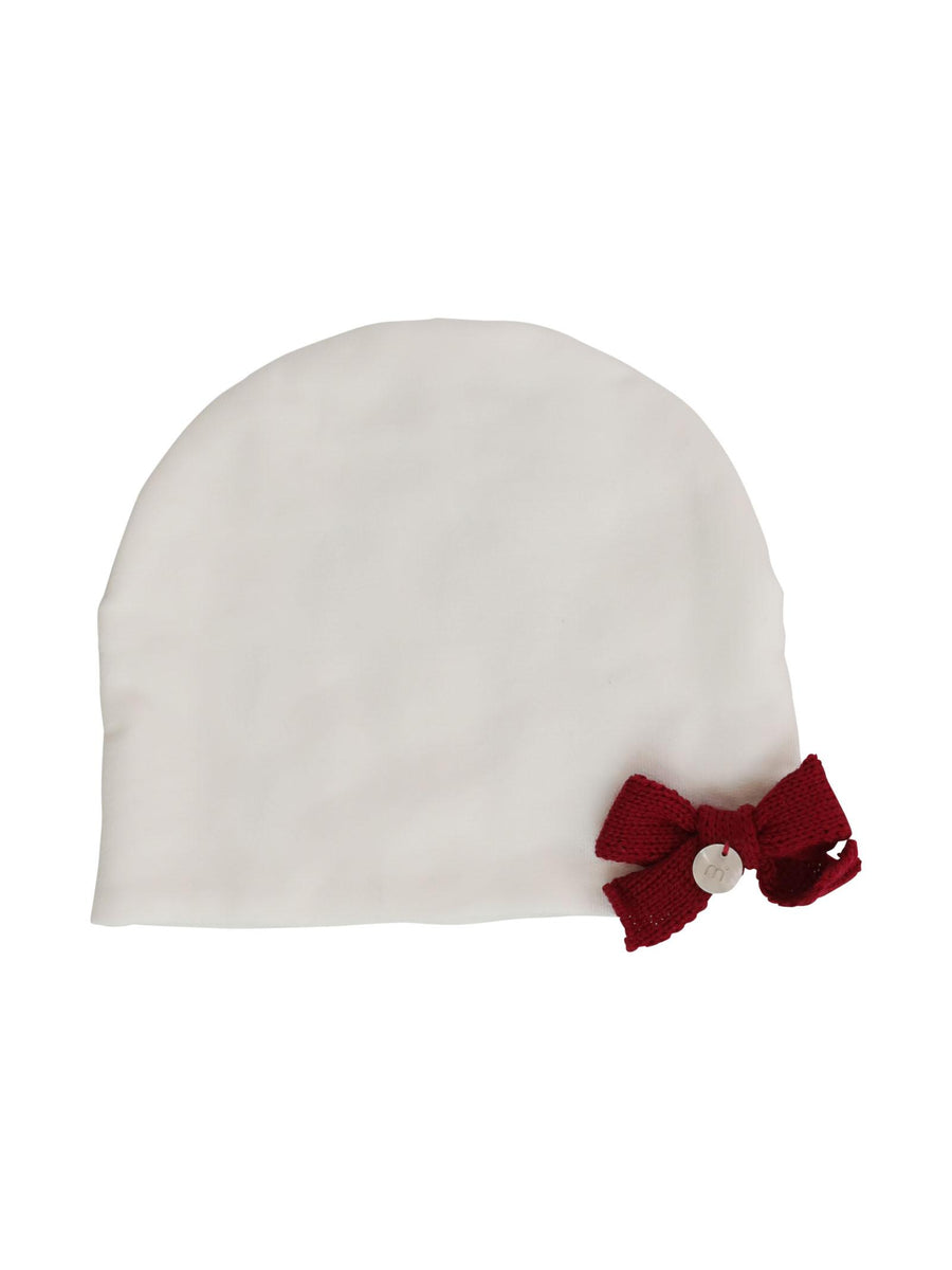 Cappello cuffia bianco con fiocco IF1573F C2829 Marlù 