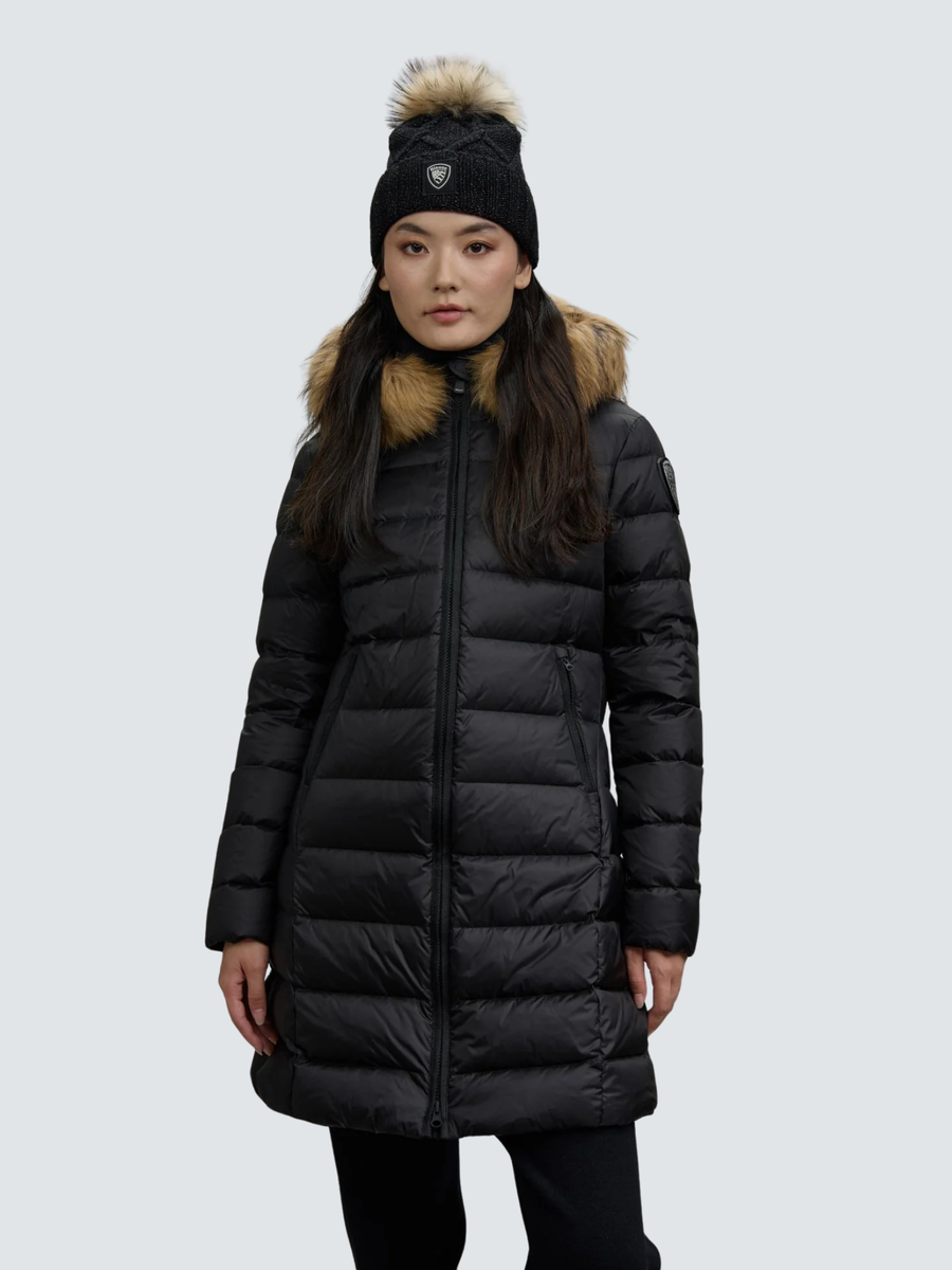 Giubbino lungo con pelliccia "Kristin" Blauer nero BLDK03103 999EI Blauer 