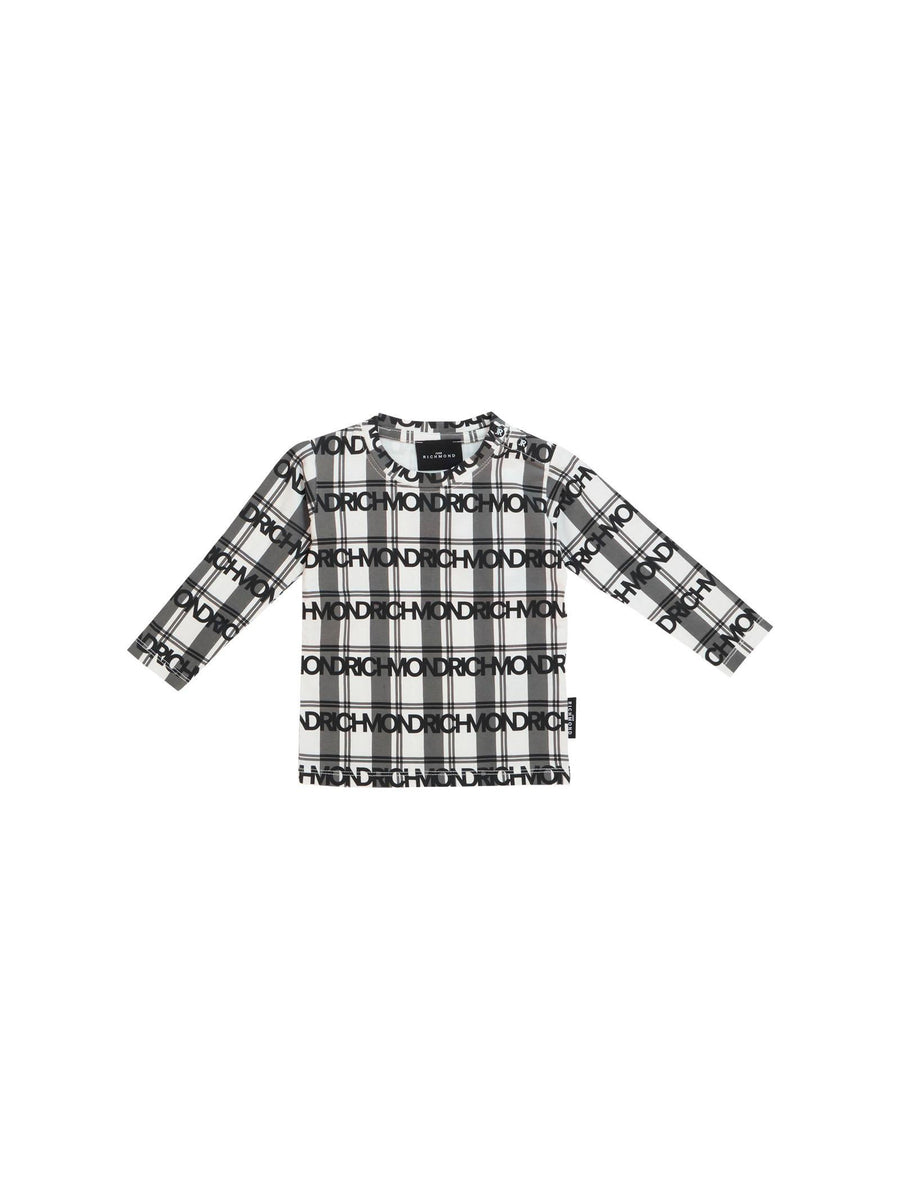 T-Shirt a maniche lunghe John Richmond fantasia scozzese RIA25104TS JR BLACK John Richmond 