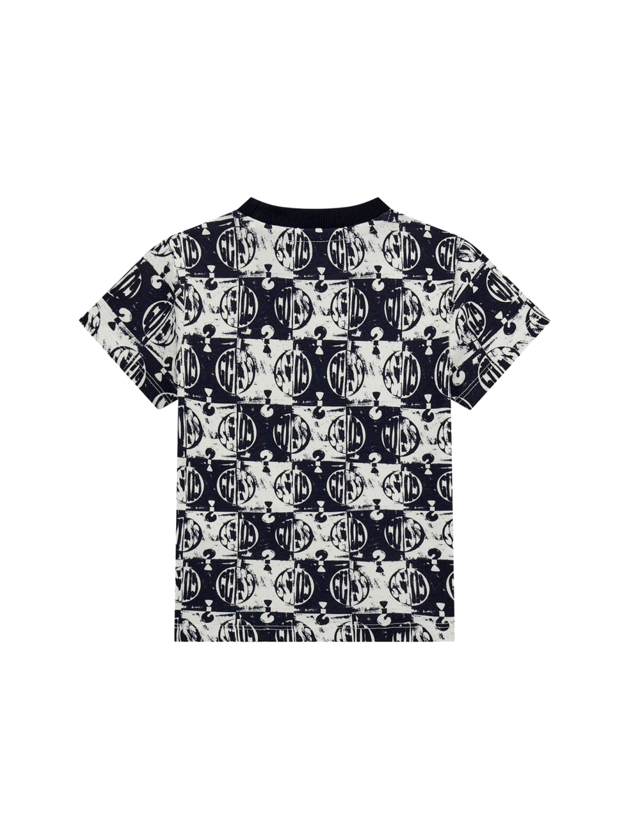 T-Shirt Guess nera stampa all over logo N5GI07K8HM4 P71M Guess 