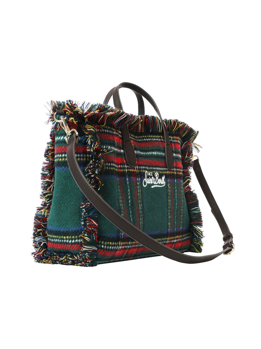 Borsa Colette Tartan verde con frange COL0003 09723E MC2 SAINT BARTH 