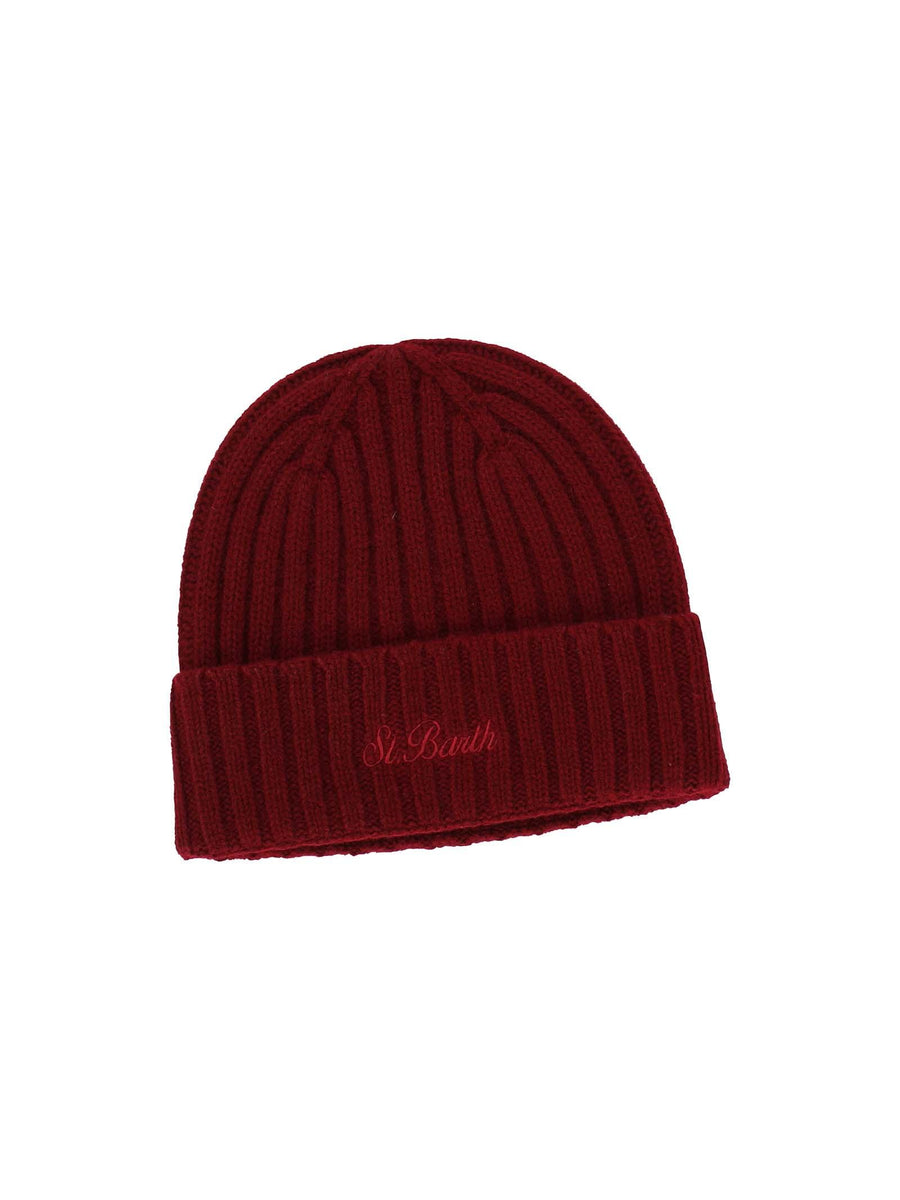 Cappello a costine bordeaux con logo WENG001 11154E MC2 SAINT BARTH 