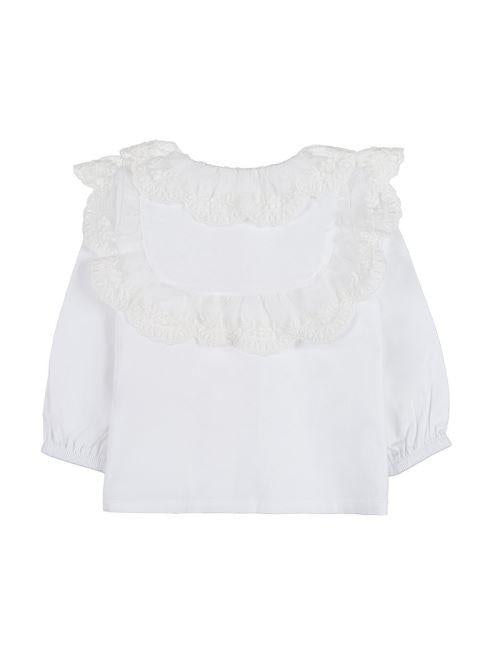 Blusa Nanan bianca con rouches I24434 B Nanan 