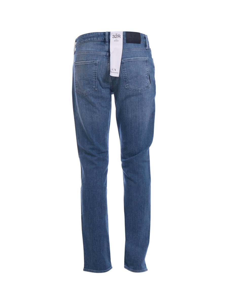 Jeans Armani Exchange azzurro in denim con patch posteriore logato XM000070AF14368 MB002 Armani Exchange 