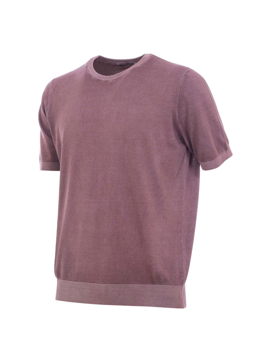 Pullover in filo Portofino viola a maniche corte M7301 475 Portofino 