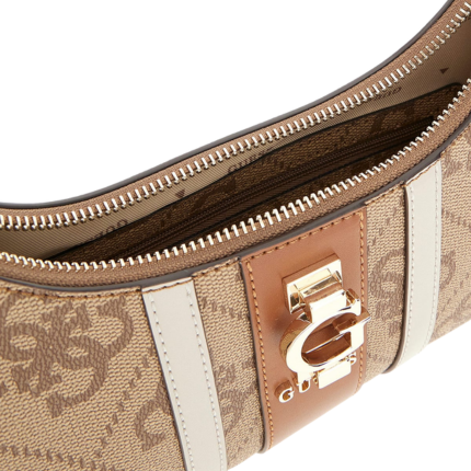 Borsa a spalla Guess beige con monogram all over HWSO7838180 LTL Guess 