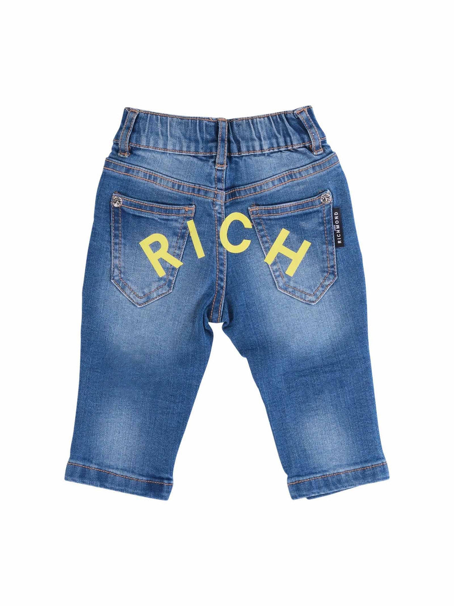 Jeans John Richmond blu con stampa logo posteriore RIP25065JE DENIM BLUE John Richmond 
