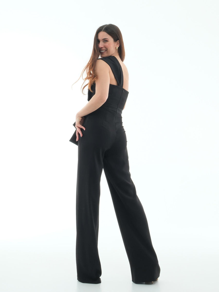 Tuta monospalla Silence Limited nera con dettaglio drappeggio TUF9 BLACK Silence Limited 