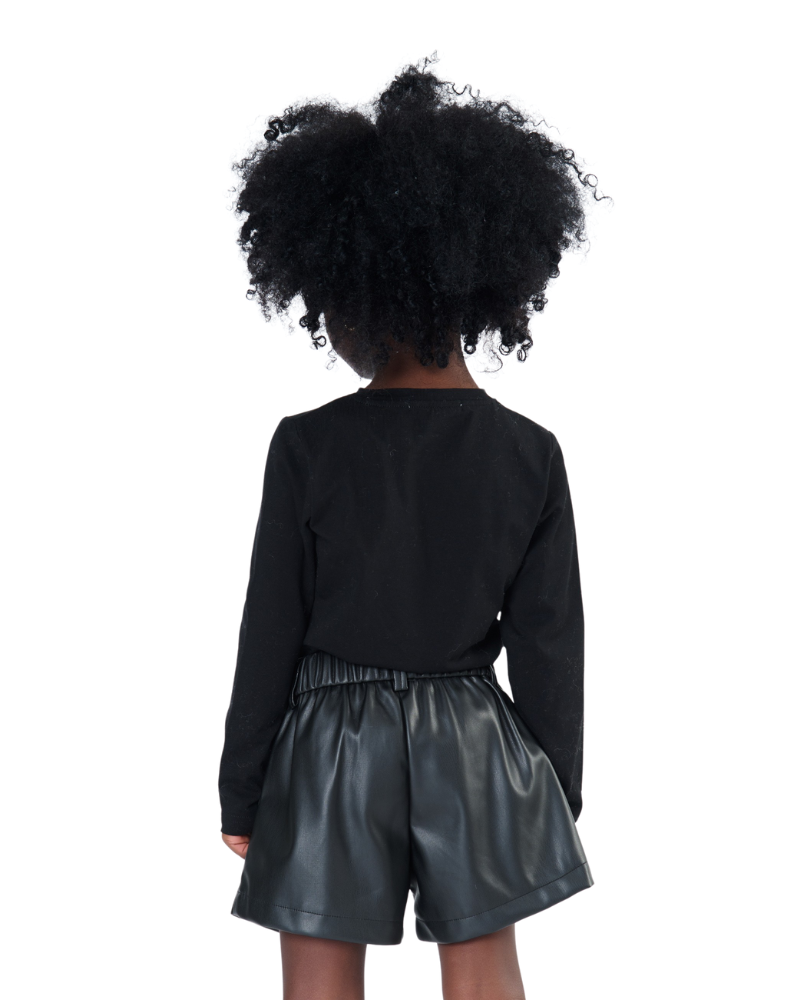 Shorts Tobetoo nero in ecopelle con pences TB982W25 NE Tobetoo 