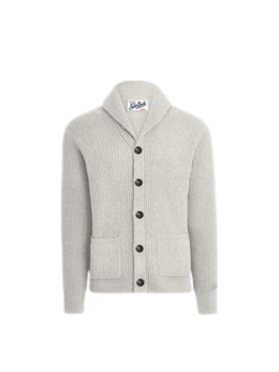 Cardigan "10" Saint Barth grigio con colletto doppio GLAS001 00040I MC2 SAINT BARTH 
