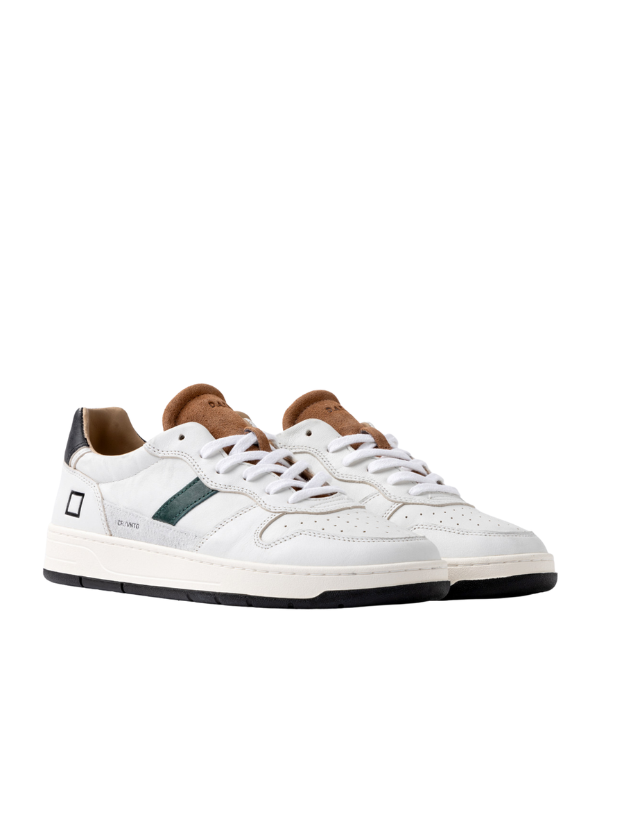 Sneakers "Court 2.0" D.a.t.e. vintage bianco e cuoio M431-C2-VN WI Date 