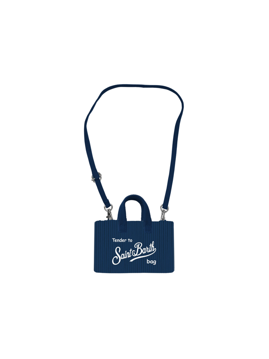 Borsa porta telefono corduroy 61 Saint Barth blu PHONE001 00356G MC2 SAINT BARTH 