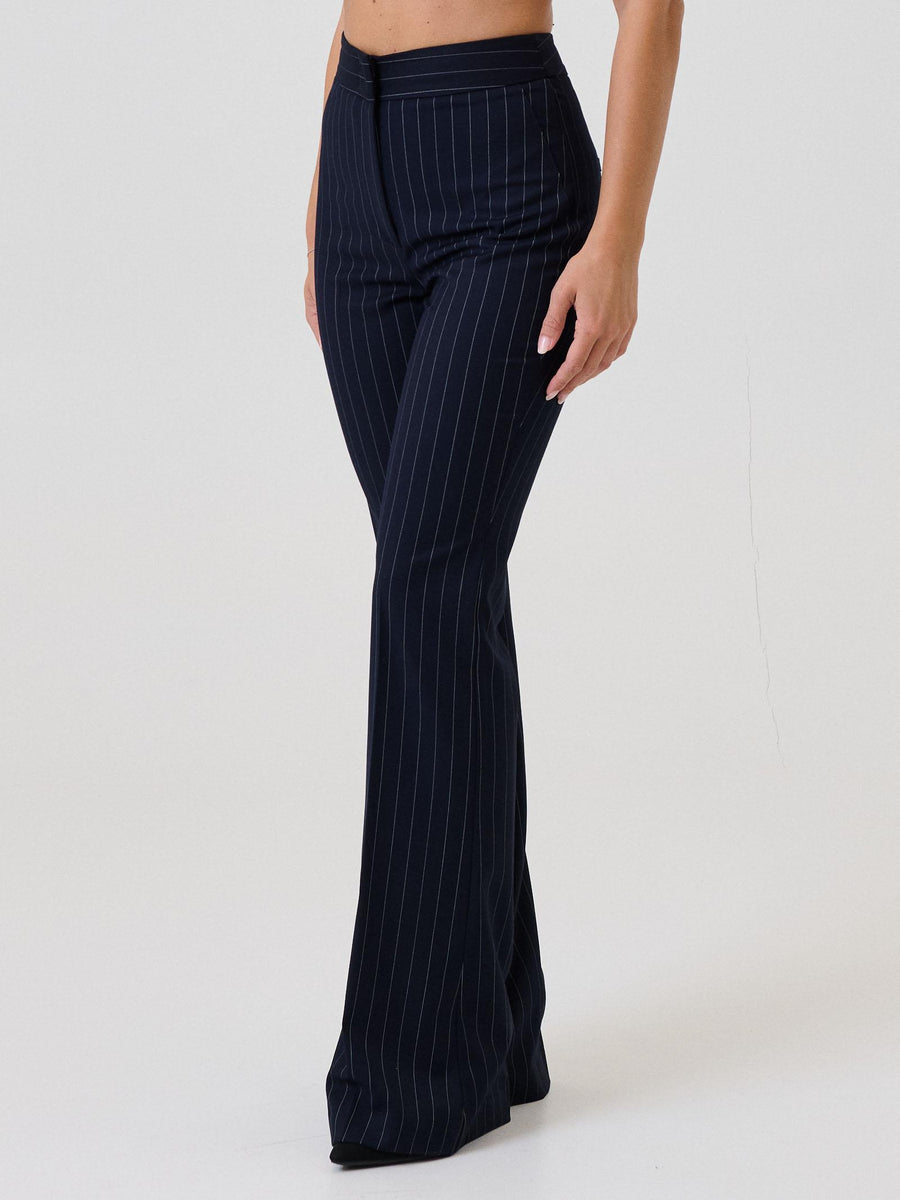 Pantalone flare Silence Limited blu navy a righe NP2003G NAVY Silence Limited 