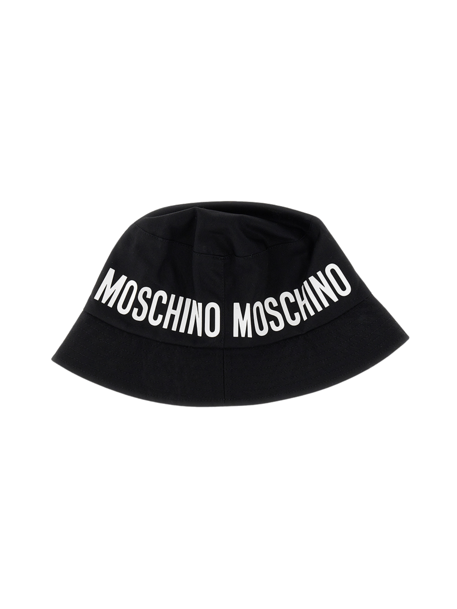 Cappellino pescatore Moschino nero con logo frontale e posteriore HUY002 60100 Moschino 