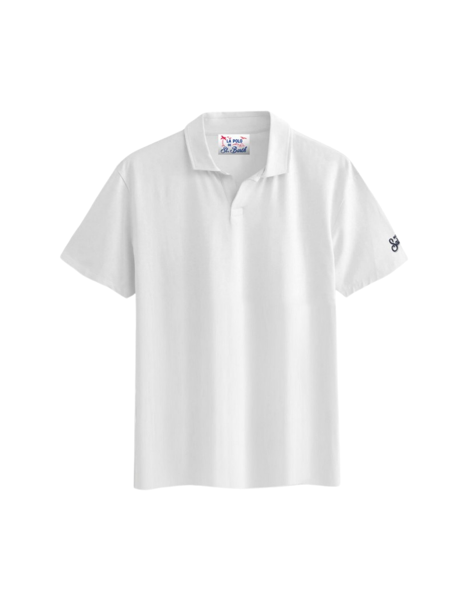 Polo Saint Barth bianca con logo su spalla BRGH001 00032H MC2 SAINT BARTH 