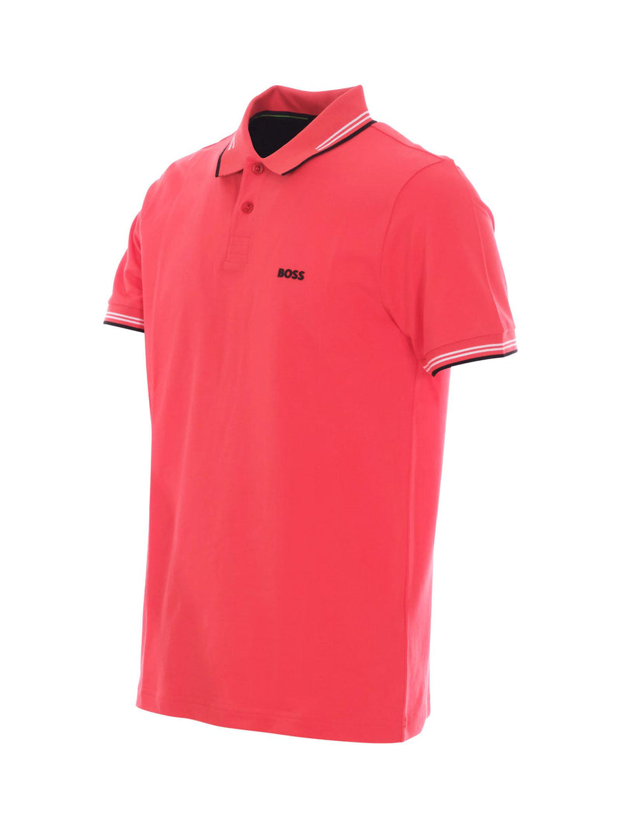Polo Boss rossa con profili a righe 50506193 641 Boss 