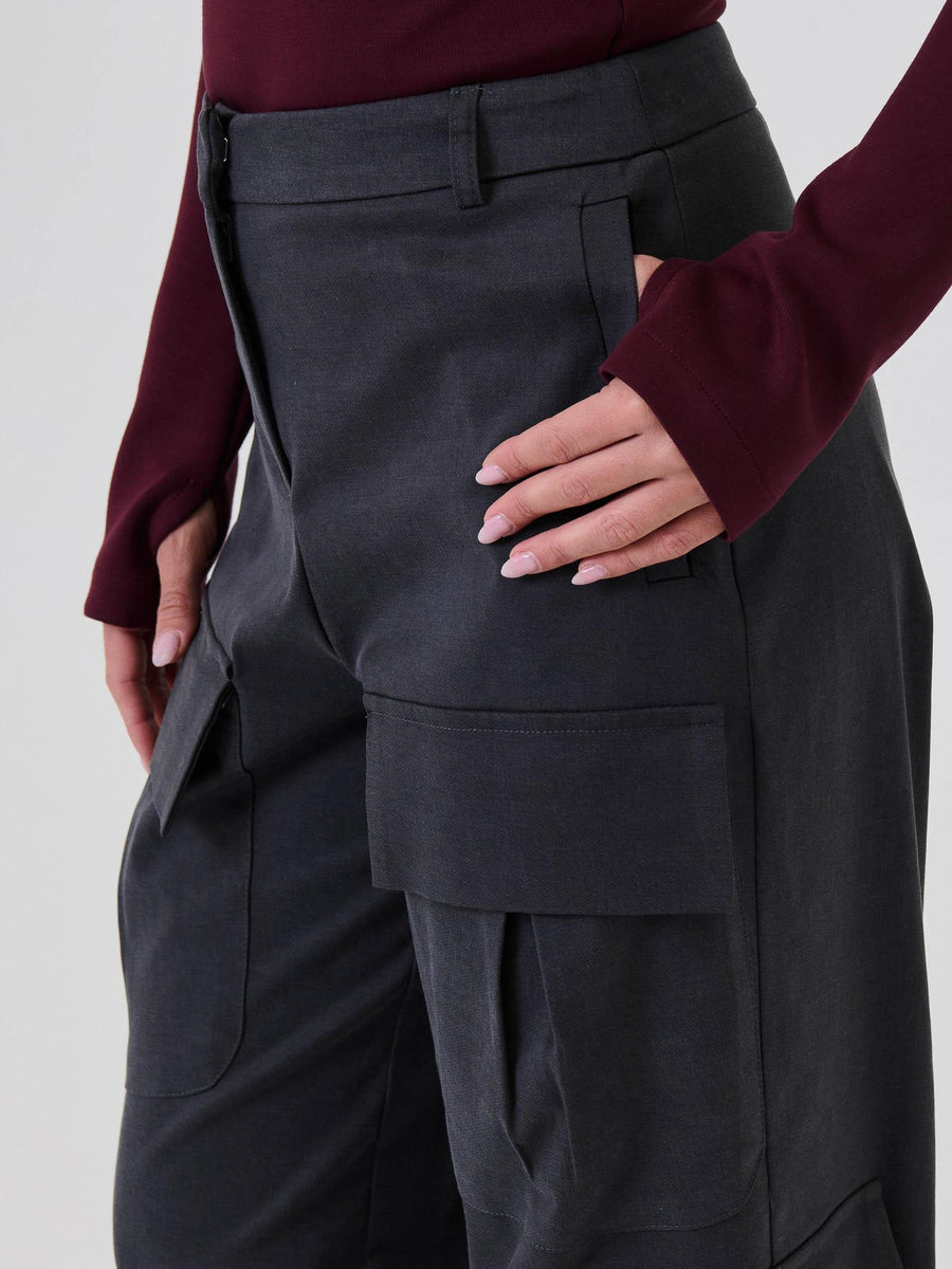 Pantalone cargo Silence Limited grigio con coulisse sul fondo SD2015MAD GRAPHITE Silence Limited 