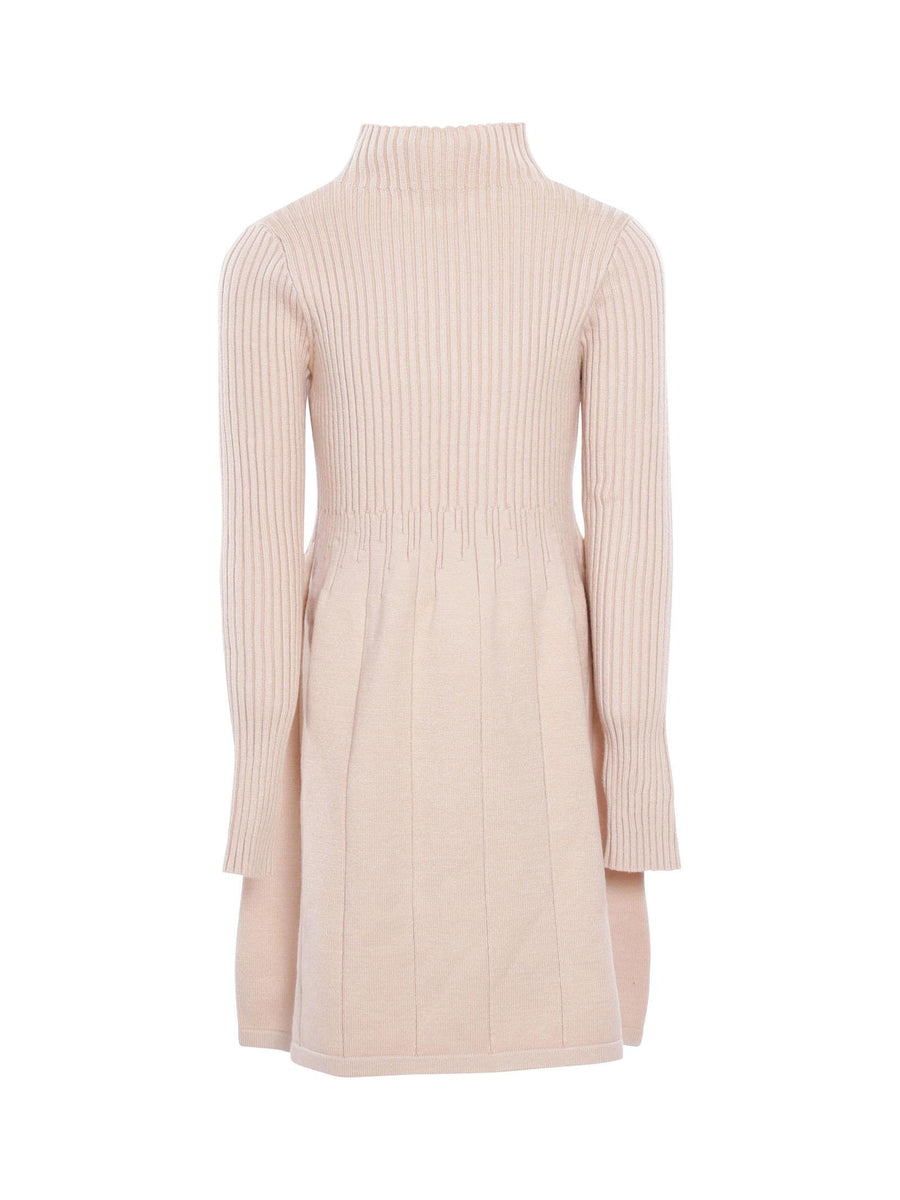 Abito bambina Manila Grace a coste beige mezzocollo MFJF24A069 BEIGE Manila Grace 