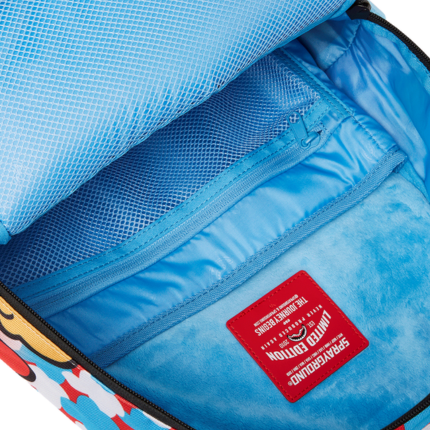 Zaino "Lazy Smurf" Sprayground rosso con stampa funghi e i puffi 910B7239 NSZ Sprayground 