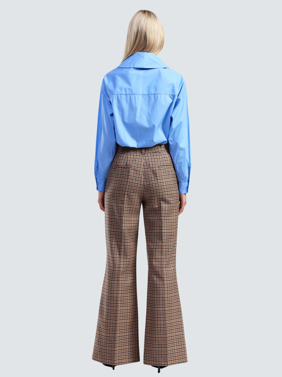 Pantaloni svasati Dixie marrone a quadri PDN9YCCA MORO Dixie 