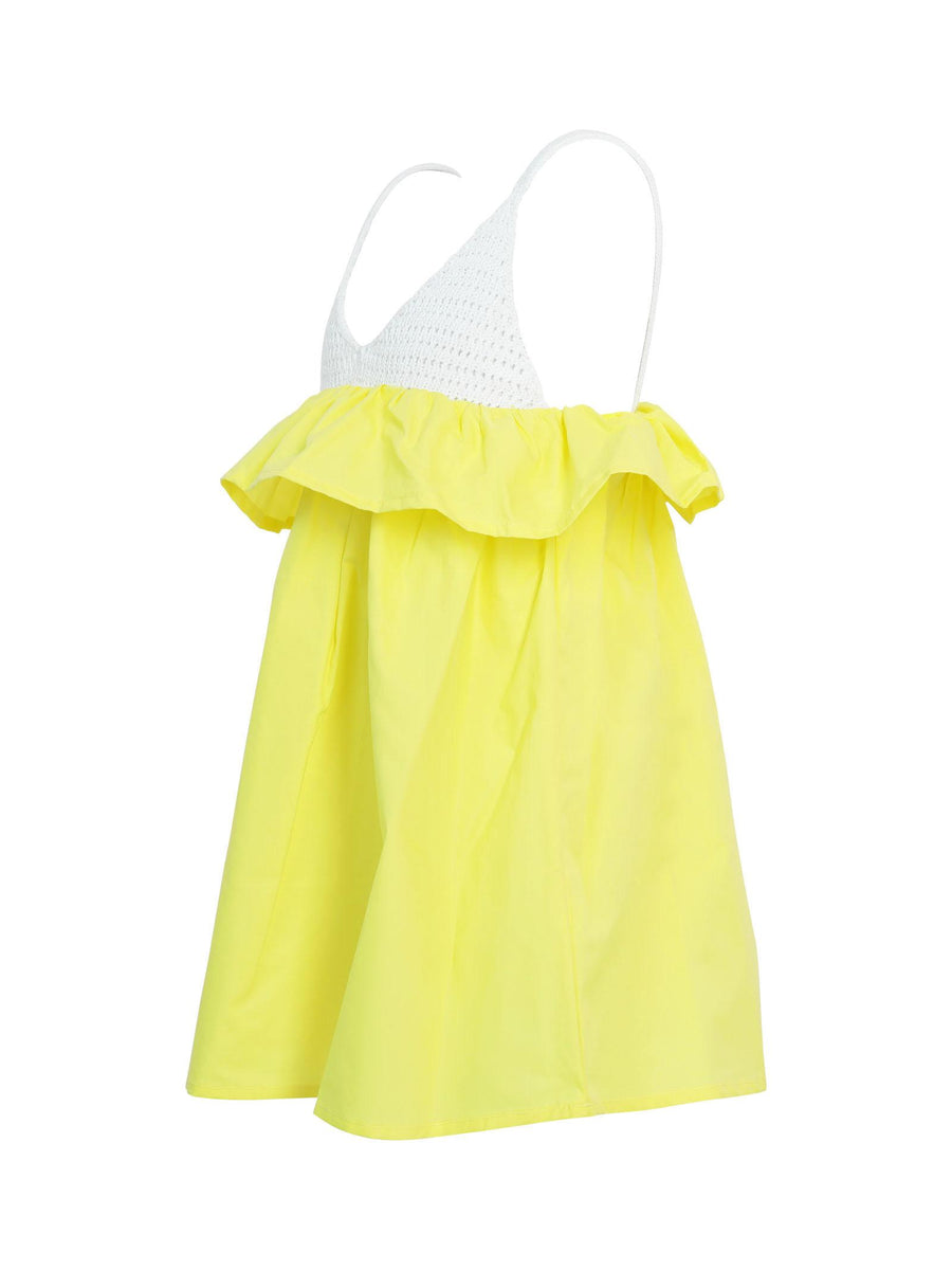 Abito giallo con triangolo crochet MA209 GIA Mariuccia Milano 