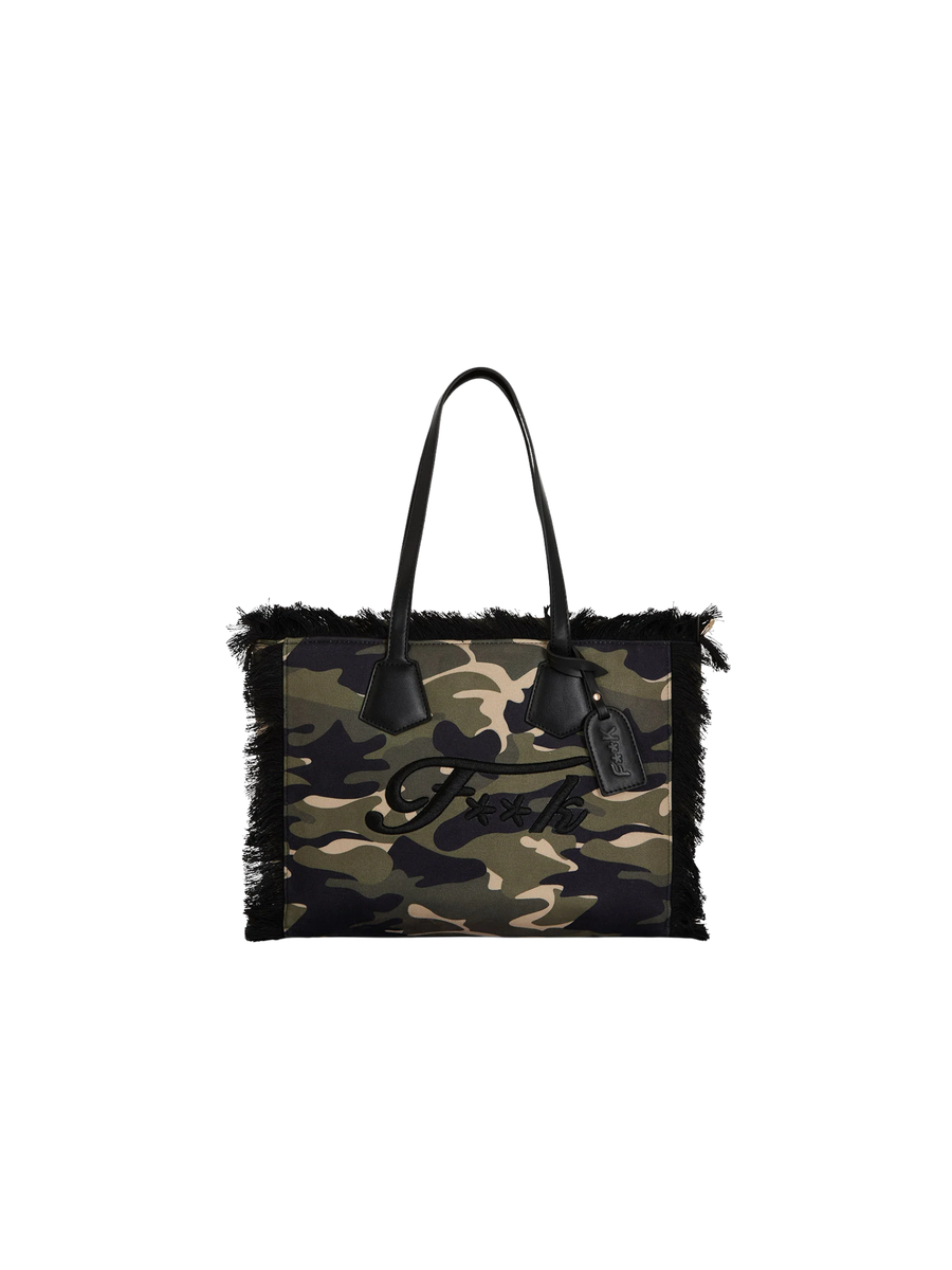 Borsa a spalla Fk verde militare con frange FA25-WW0260X06 UNI Fk 
