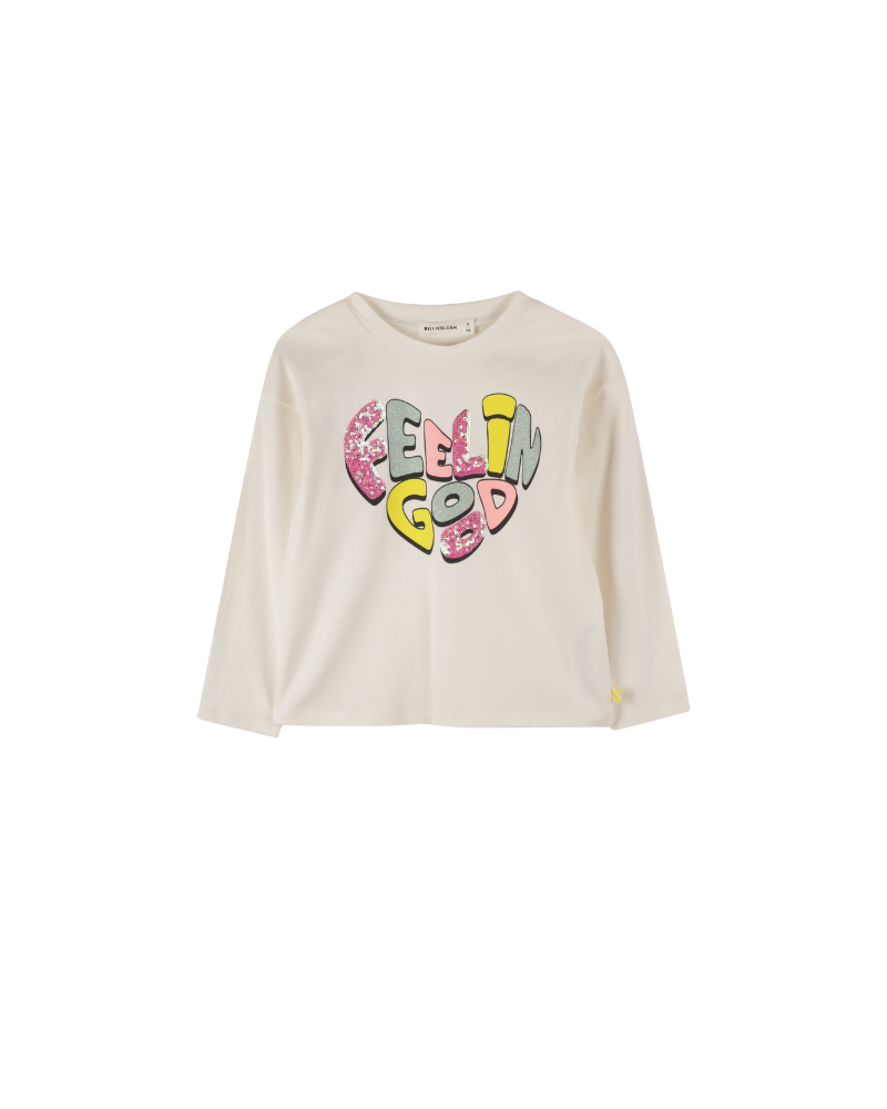 T-Shirt Billie Blush bianca con stampa a cuore "feelin good" U21424 121 Billie Blush 