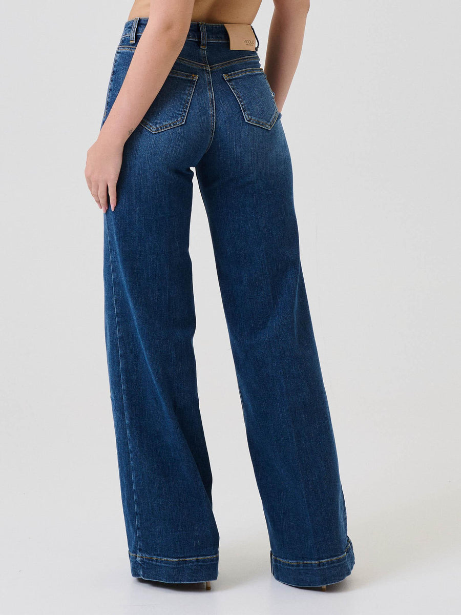 Jeans "Giudith" Vicolo blu con bottoni DF5076 DNM Vicolo 