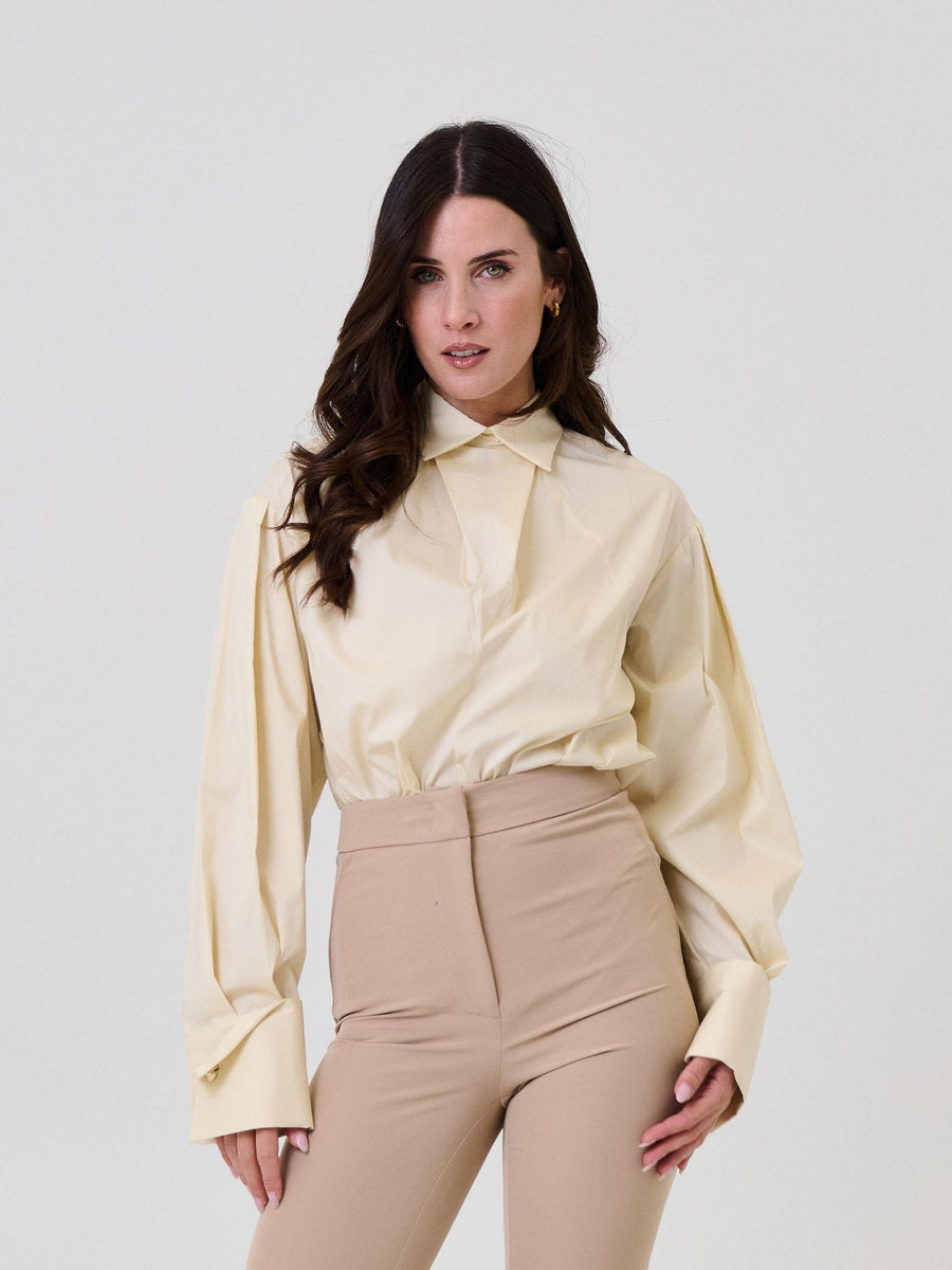 Camicia con bottoni posteriori Bohemian Vì beige CA256 SAND Bohemian V 