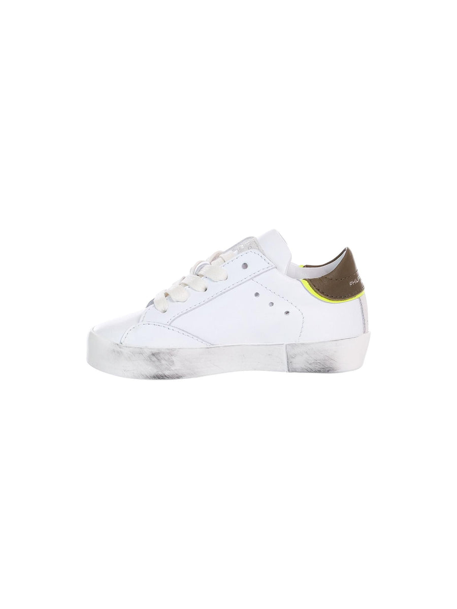 Sneakers Philippe Model bianche con tallone verde e inserti giallo neon 80662 VAR3 Philippe Model 