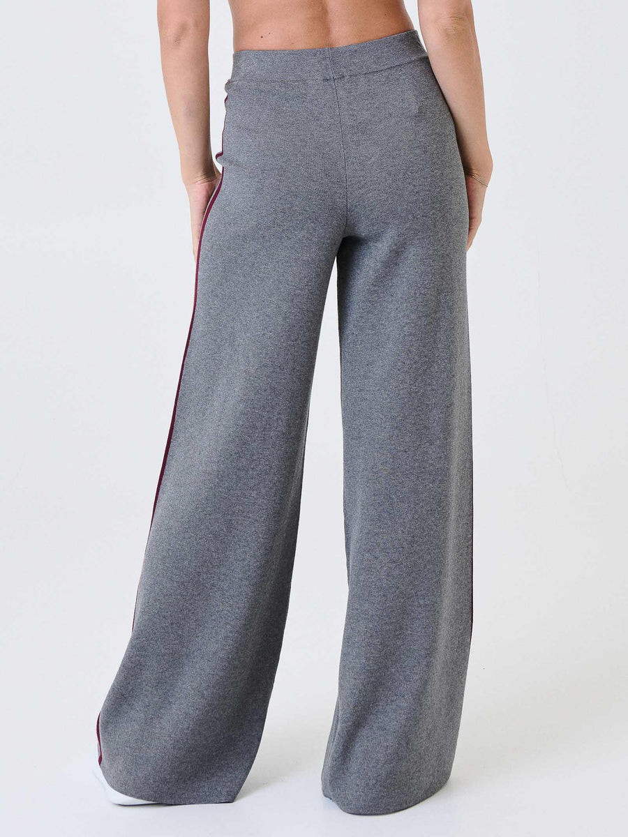 Pantalone a gamba ampia Kontatto grigio con bansde laterali bordeaux 3M0942C GRIGIO kontatto 