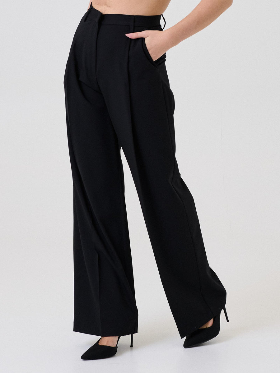 Pantalone a zampa Silence Limited nero con pinces frontali SD2055 BLACK Silence Limited 