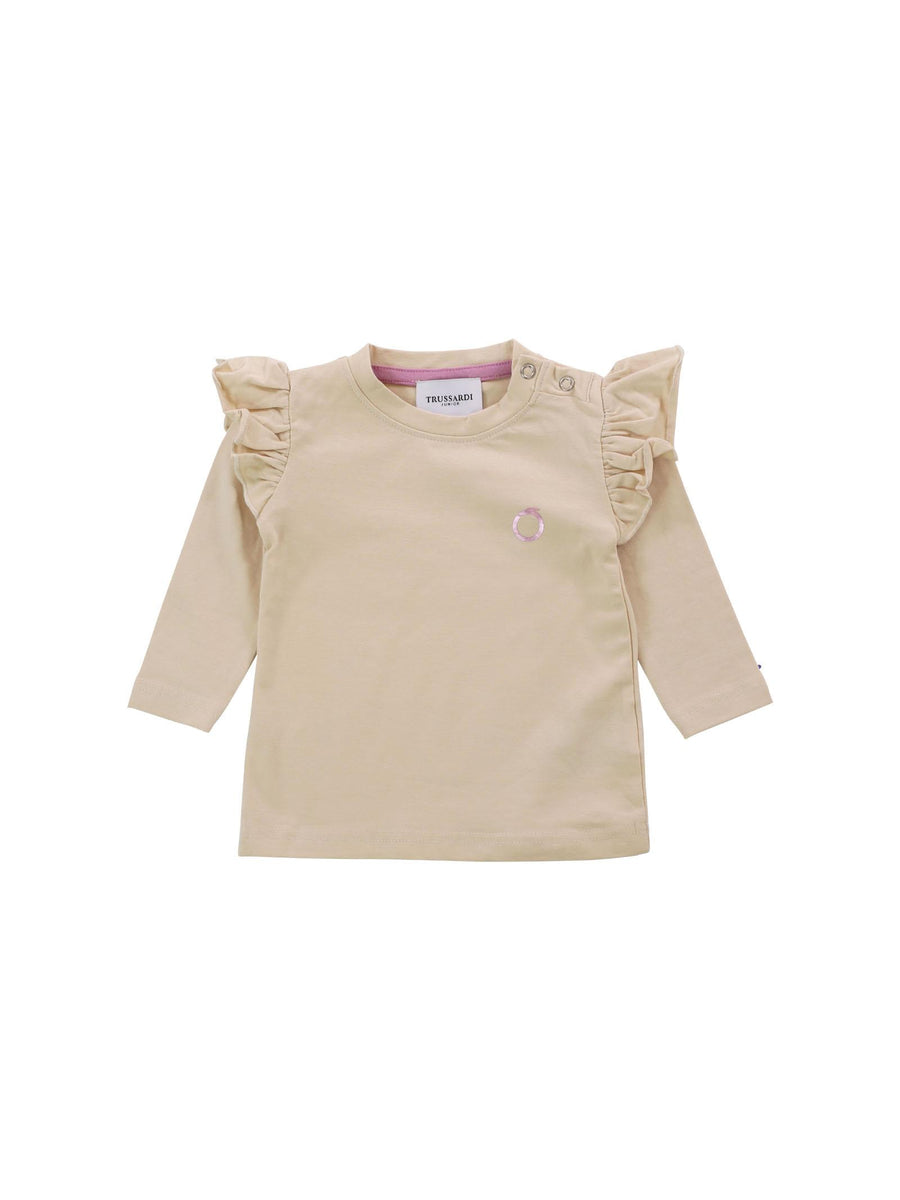 T-shirt beige con volant TIA23024TS BEIGEDUNE Trussardi 