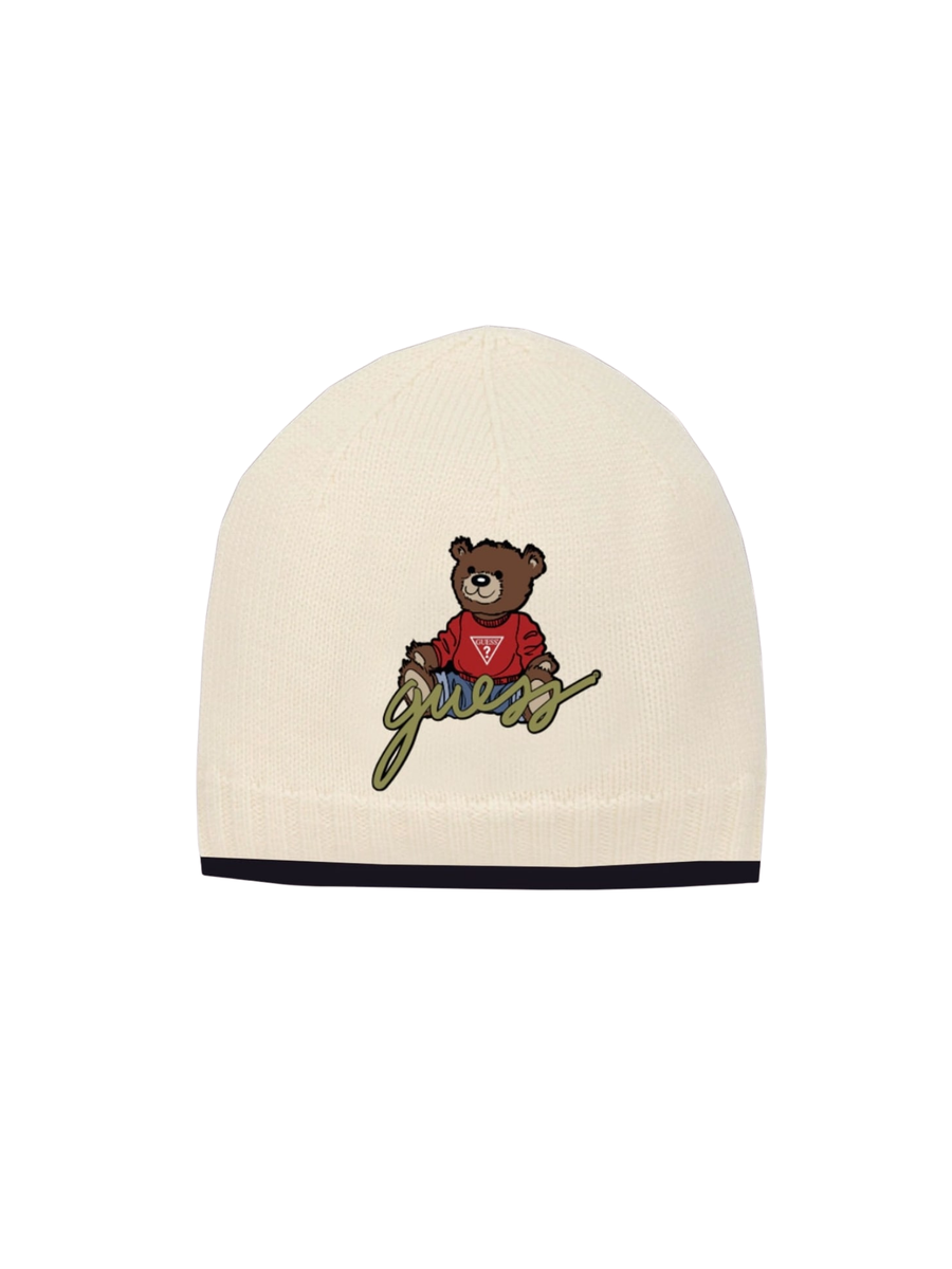 Cappello Guess avorio con orsetto e logo lettering H4BZ09Z2QP0 G012 Guess 