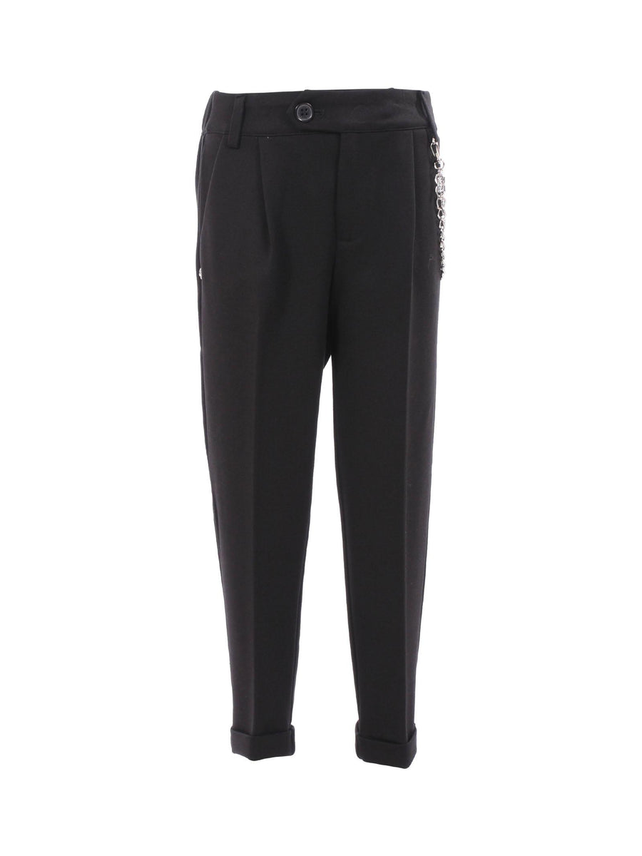 Pantalone classico John Richmond nero con catena removibile RBA24098PA BLK John Richmond 