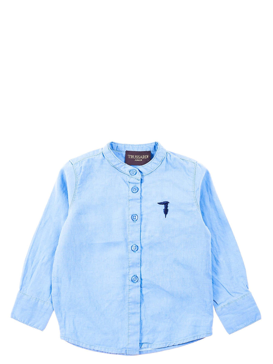 Camicia in lino azzurro TIP21045CATV SKY Trussardi 