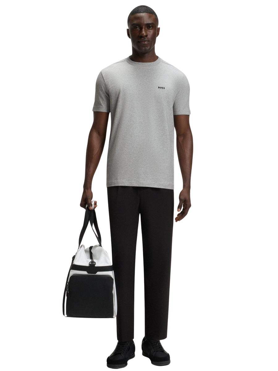 T-Shirt Boss nera con logo a contrasto sul petto 50506373 042 Boss 