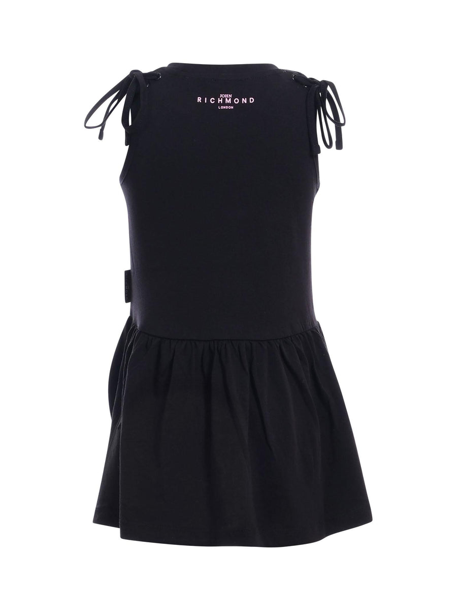 Abito John Richmond nero con logo e dettagli a fiocco RGP25008VE BLACK John Richmond 