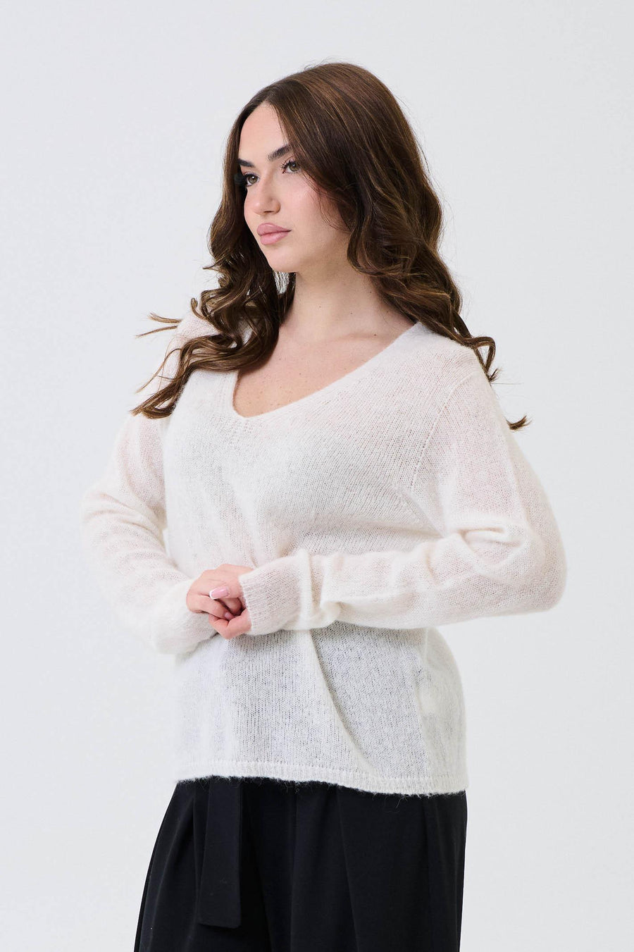 Maglia Armoire bianca con scollo a V 12217 UNI Armoire 