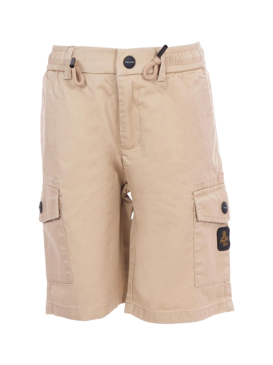 Bermuda Refrigiwear beige con tasconi cargo e patch logo 224PRMNS25 SAHARA Refrigiwear 
