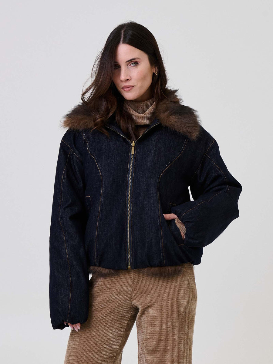 Bomber in denim raw Vicolo double face TF0080 DNM Vicolo 